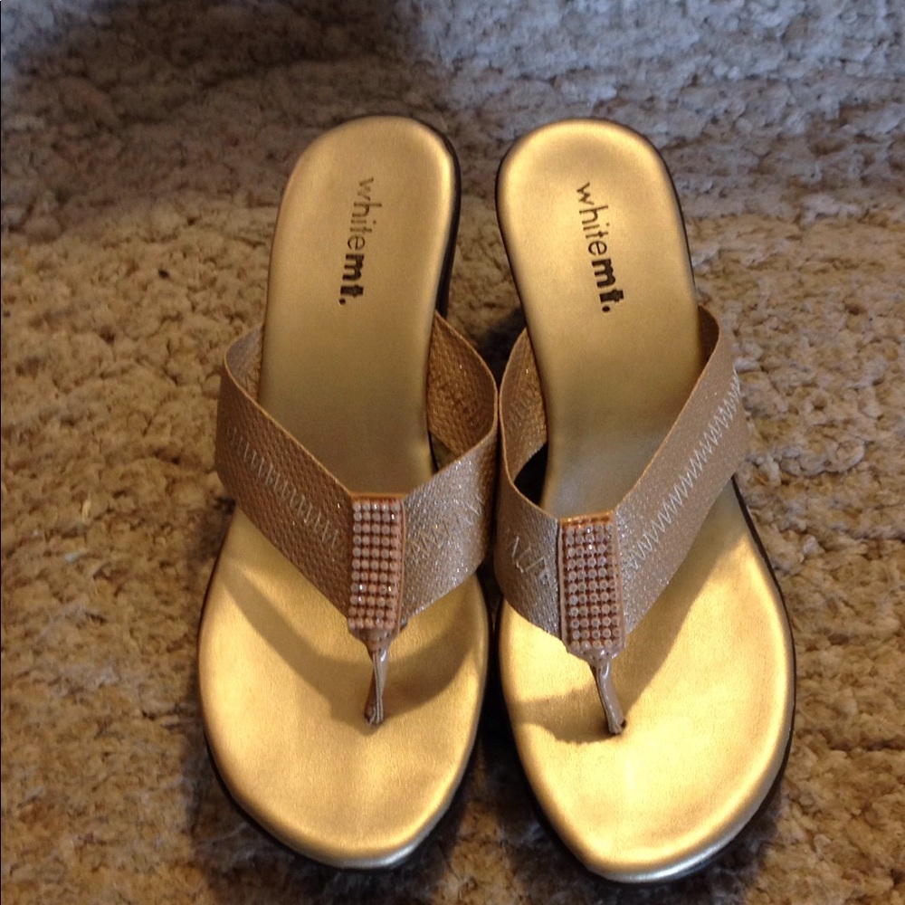 White Mountain 3" heeled sandals.